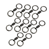 Maxbell 10x Double Ring Keychain Key Ring Holder for Necklaces Small Chain Connector black