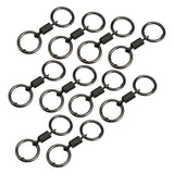 Maxbell 10x Double Ring Keychain Key Ring Holder for Necklaces Small Chain Connector black