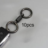 Maxbell 10x Double Ring Keychain Key Ring Holder for Necklaces Small Chain Connector black