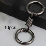 Maxbell 10x Double Ring Keychain Key Ring Holder for Necklaces Small Chain Connector black