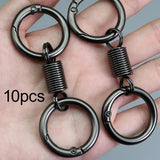 Maxbell 10x Double Ring Keychain Key Ring Holder for Necklaces Small Chain Connector black