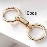 Maxbell 10x Double Ring Keychain Key Ring Holder for Necklaces Small Chain Connector Gold