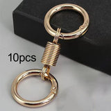 Maxbell 10x Double Ring Keychain Key Ring Holder for Necklaces Small Chain Connector Gold