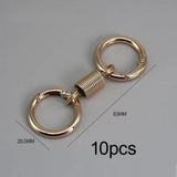 Maxbell 10x Double Ring Keychain Key Ring Holder for Necklaces Small Chain Connector Gold