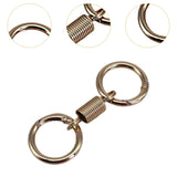 Maxbell 10x Double Ring Keychain Key Ring Holder for Necklaces Small Chain Connector Gold