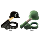 Maxbell 3 Pieces Salute Beer Bottle Helmet Novelty for Camping Themed Party Black