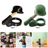 Maxbell 3 Pieces Salute Beer Bottle Helmet Novelty for Camping Themed Party Black