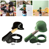 Maxbell 3 Pieces Salute Beer Bottle Helmet Novelty for Camping Themed Party Black