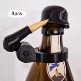 Maxbell 3 Pieces Salute Beer Bottle Helmet Novelty for Camping Themed Party Black