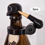 Maxbell 3 Pieces Salute Beer Bottle Helmet Novelty for Camping Themed Party Black