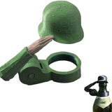 Maxbell 3 Pieces Salute Beer Bottle Helmet Novelty for Camping Themed Party Green
