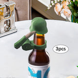 Maxbell 3 Pieces Salute Beer Bottle Helmet Novelty for Camping Themed Party Green