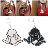 Maxbell Funny Cat Keychain Compact Interactive Keyring for Anniversary Backpack Gift white
