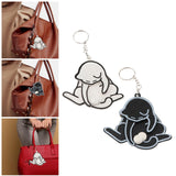 Maxbell Funny Cat Keychain Compact Interactive Keyring for Anniversary Backpack Gift white