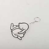 Maxbell Funny Cat Keychain Compact Interactive Keyring for Anniversary Backpack Gift white