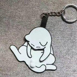 Maxbell Funny Cat Keychain Compact Interactive Keyring for Anniversary Backpack Gift white
