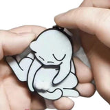 Maxbell Funny Cat Keychain Compact Interactive Keyring for Anniversary Backpack Gift white