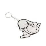 Maxbell Funny Cat Keychain Compact Interactive Keyring for Anniversary Backpack Gift white