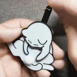 Maxbell Funny Cat Keychain Compact Interactive Keyring for Anniversary Backpack Gift white