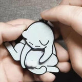 Maxbell Funny Cat Keychain Compact Interactive Keyring for Anniversary Backpack Gift white