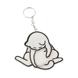 Maxbell Funny Cat Keychain Compact Interactive Keyring for Anniversary Backpack Gift white