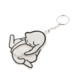 Maxbell Funny Cat Keychain Compact Interactive Keyring for Anniversary Backpack Gift white