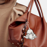 Maxbell Funny Cat Keychain Compact Interactive Keyring for Anniversary Backpack Gift white