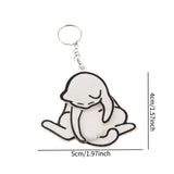 Maxbell Funny Cat Keychain Compact Interactive Keyring for Anniversary Backpack Gift white