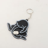 Maxbell Funny Cat Keychain Compact Interactive Keyring for Anniversary Backpack Gift black