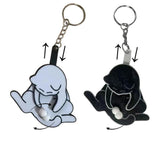 Maxbell Funny Cat Keychain Compact Interactive Keyring for Anniversary Backpack Gift black