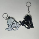 Maxbell Funny Cat Keychain Compact Interactive Keyring for Anniversary Backpack Gift black