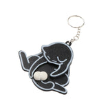Maxbell Funny Cat Keychain Compact Interactive Keyring for Anniversary Backpack Gift black