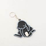 Maxbell Funny Cat Keychain Compact Interactive Keyring for Anniversary Backpack Gift black