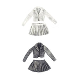 Maxbell 1:6 Short Jacket Pleated Skirt Set Trendy Soft Lightweight for Action Figure White Black