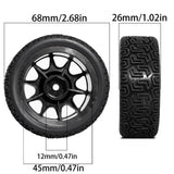 Maxbell 4Pcs 1/10 RC Car Tires RC Modification Accessory Sturdy RC Parts Accessories black