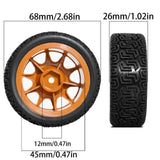 Maxbell 4Pcs 1/10 RC Car Tires RC Modification Accessory Sturdy RC Parts Accessories brown