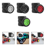 Maxbell 4x 1/18 RC Car Wheels and Tires Easy to Install High Performance White