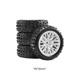 Maxbell 4x 1/18 RC Car Wheels and Tires Easy to Install High Performance White