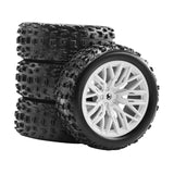 Maxbell 4x 1/18 RC Car Wheels and Tires Easy to Install High Performance White