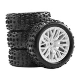 Maxbell 4x 1/18 RC Car Wheels and Tires Easy to Install High Performance White