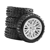 Maxbell 4x 1/18 RC Car Wheels and Tires Easy to Install High Performance White