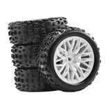 Maxbell 4x 1/18 RC Car Wheels and Tires Easy to Install High Performance White