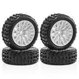 Maxbell 4x 1/18 RC Car Wheels and Tires Easy to Install High Performance White