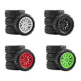 Maxbell 4x 1/18 RC Car Wheels and Tires Easy to Install High Performance White