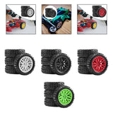 Maxbell 4x 1/18 RC Car Wheels and Tires Easy to Install High Performance White