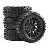 Maxbell 4x 1/18 RC Car Wheels and Tires Easy to Install High Performance Black