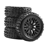 Maxbell 4x 1/18 RC Car Wheels and Tires Easy to Install High Performance Black