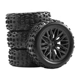 Maxbell 4x 1/18 RC Car Wheels and Tires Easy to Install High Performance Black