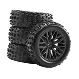 Maxbell 4x 1/18 RC Car Wheels and Tires Easy to Install High Performance Black