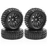 Maxbell 4x 1/18 RC Car Wheels and Tires Easy to Install High Performance Black